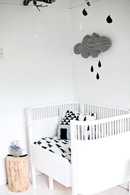 Monochrome Scandinavian style nursery