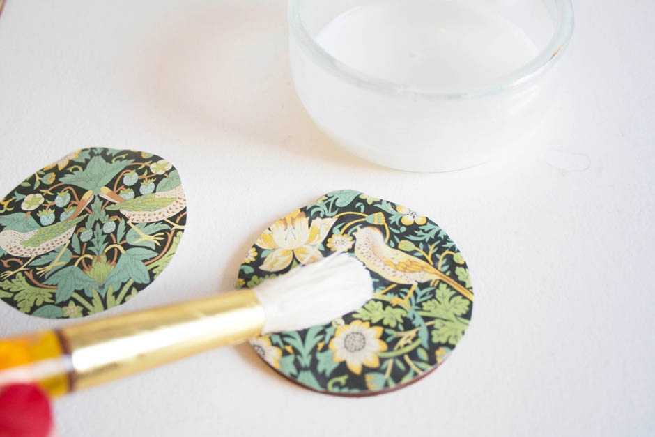 Liberty print baubles | Decoupage wooden cut outs to make tree baubles | Apartment Apothecary