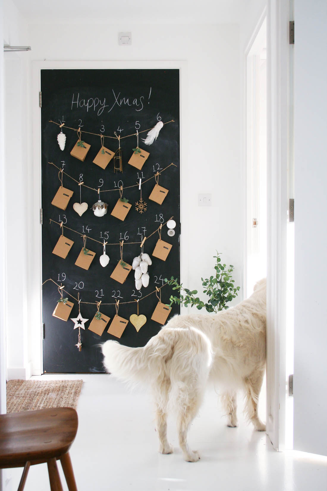 DIY advent calendar | Blackboard advent calendar | Christmas decorations from Houseology | Apartment Apothecary